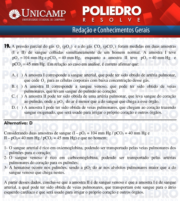 Questão 19 - 1ª Fase - UNICAMP 2012