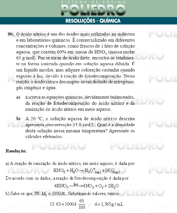 Dissertação 6 - Conhecimentos Específicos - UNIFESP 2009