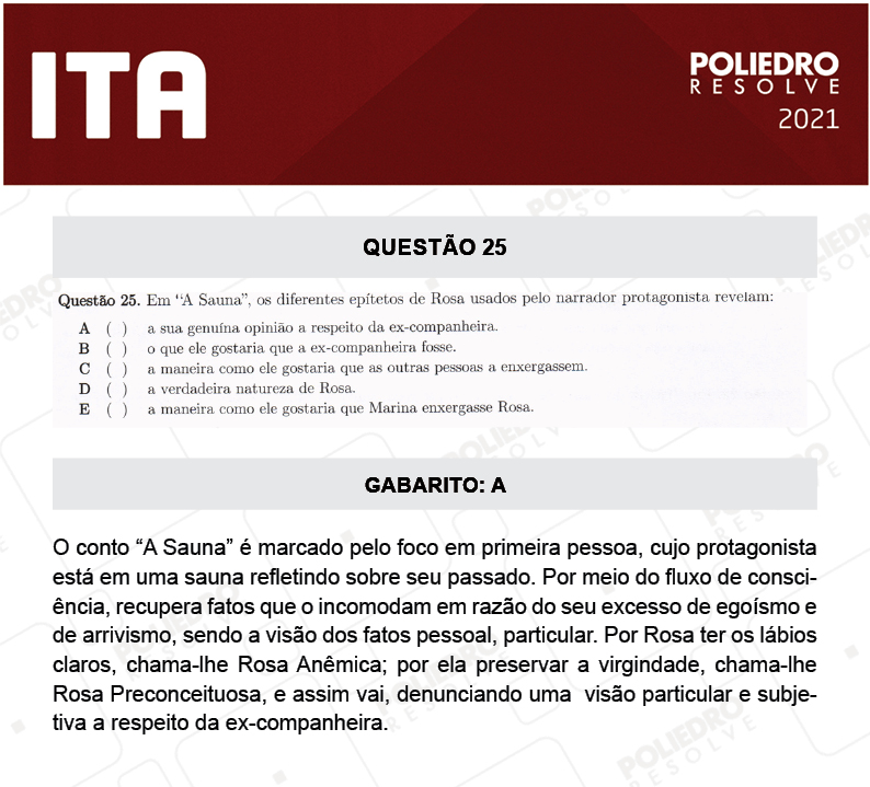 Questão 25 - 1ª Fase - ITA 2021