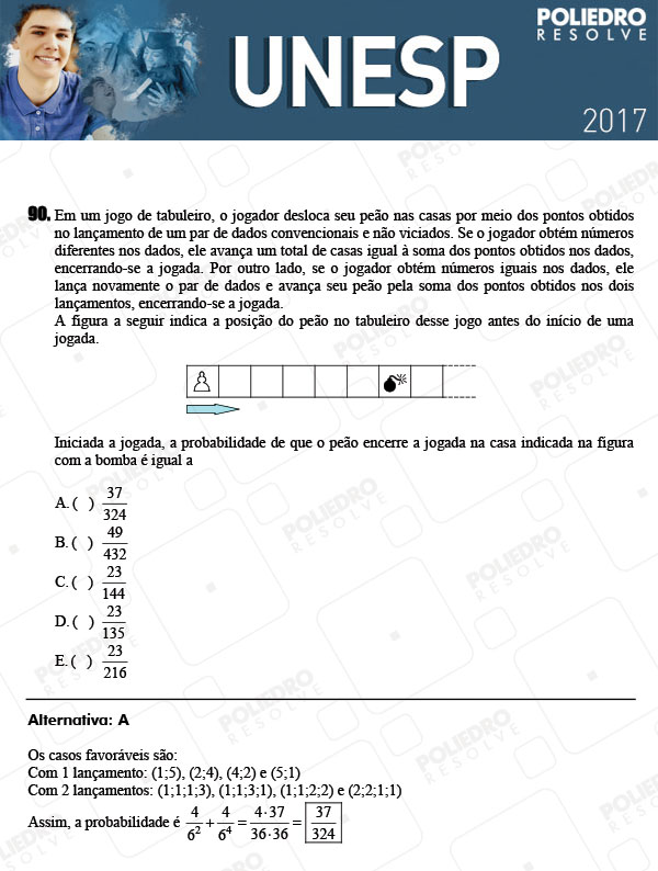 Questão 90 - 1ª Fase - UNESP 2017