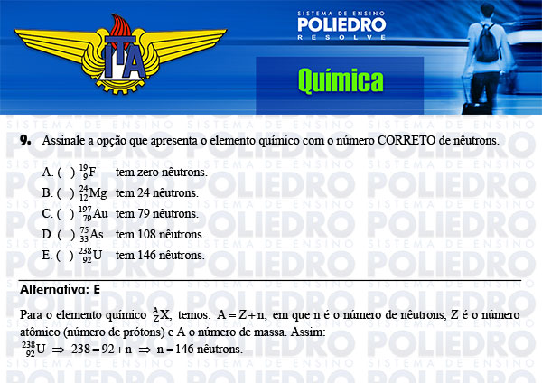 Questão 9 - Química - ITA 2014