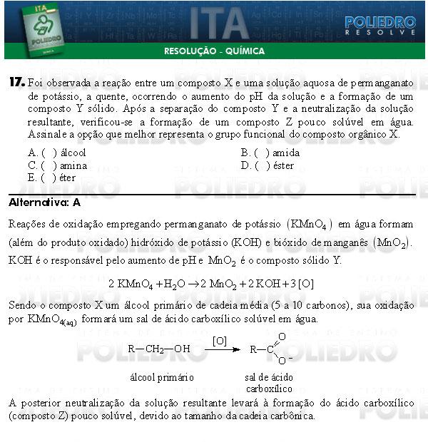 Questão 17 - Química - ITA 2009