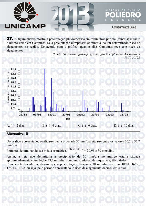 Questão 37 - 1ª Fase - UNICAMP 2013