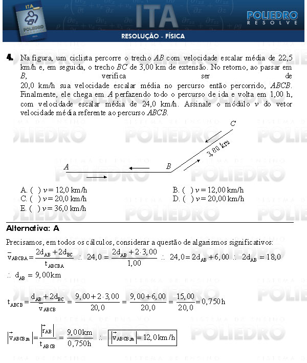 Questão 4 - Física - ITA 2009