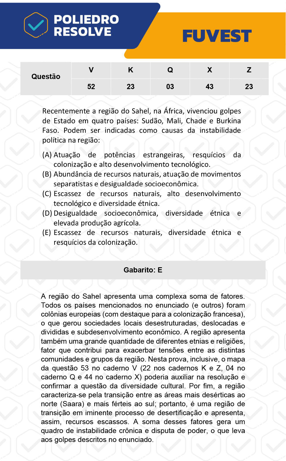 Questão 23 - 1ª Fase - Prova K - FUVEST 2023