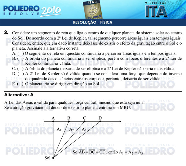 Questão 3 - Física - ITA 2010