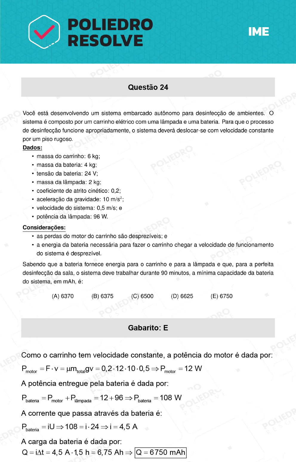 Questão 24 - 1ª Fase - IME 2022