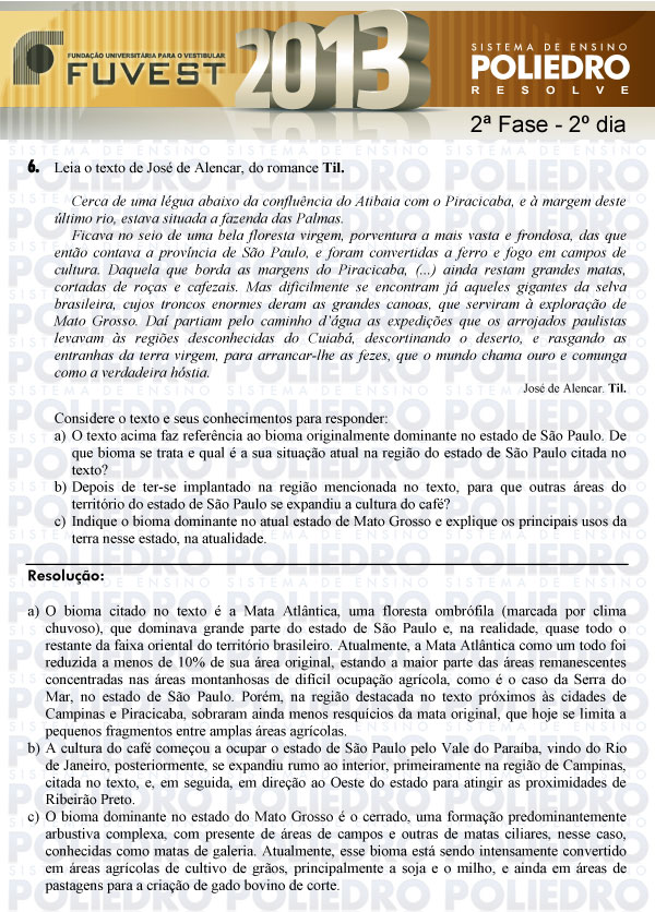 Dissertação 6 - 2ª Fase 2º Dia - FUVEST 2013