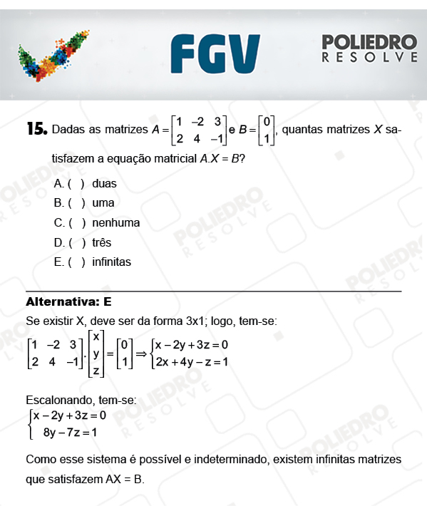 Questão 15 - Objetivas - FGV 2018