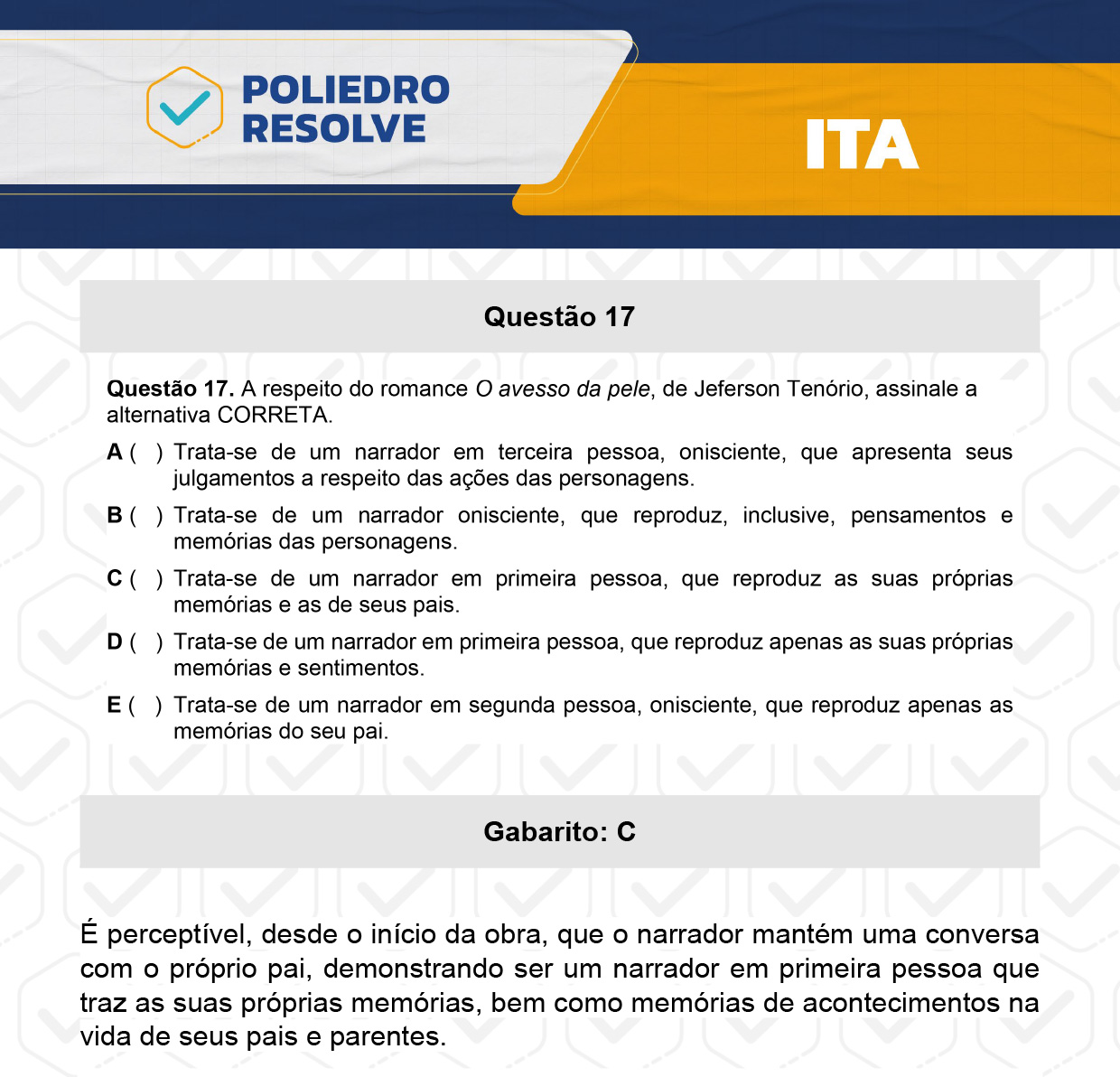 Questão 17 - 1ª Fase - ITA 2024