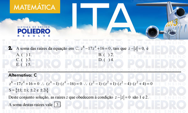 Questão 2 - Matemática - ITA 2013