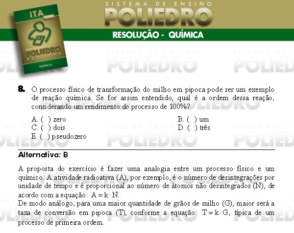 Questão 8 - Química - ITA 2008