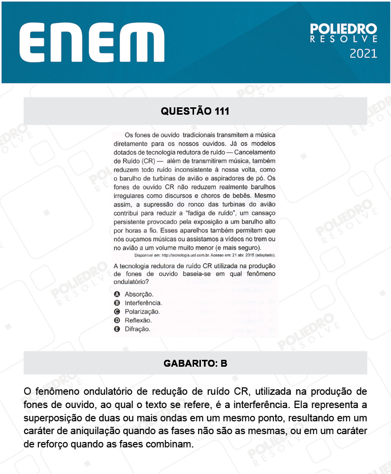 Questão 111 - 2º Dia - Prova Azul - ENEM 2020