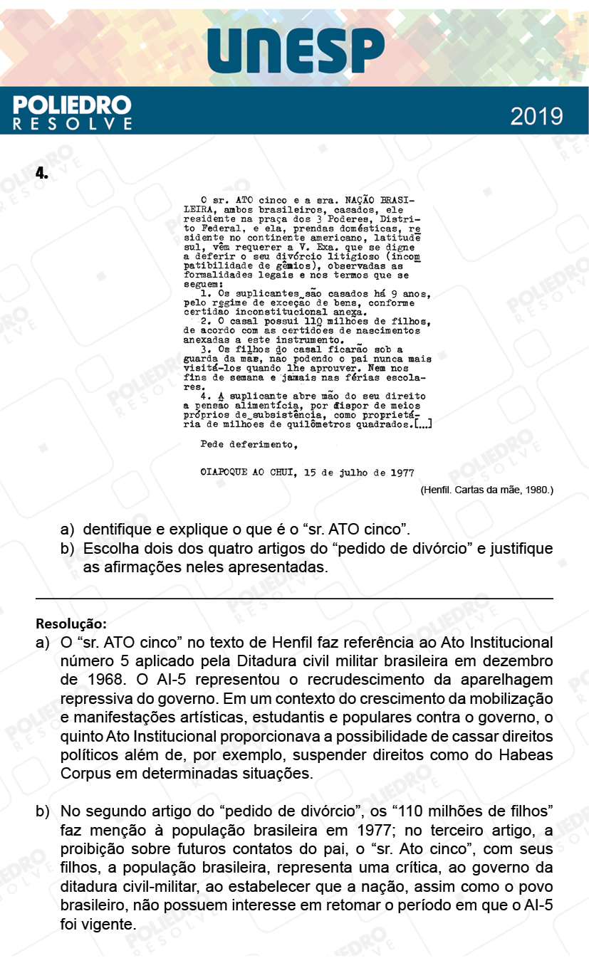 Dissertação 4 - 2ª Fase - 1º Dia - UNESP 2019