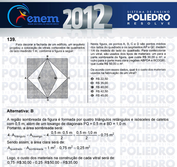 Questão 139 - Domingo (Prova rosa) - ENEM 2012