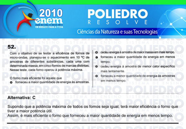 Questão 52 - Sábado (Prova azul) - ENEM 2010