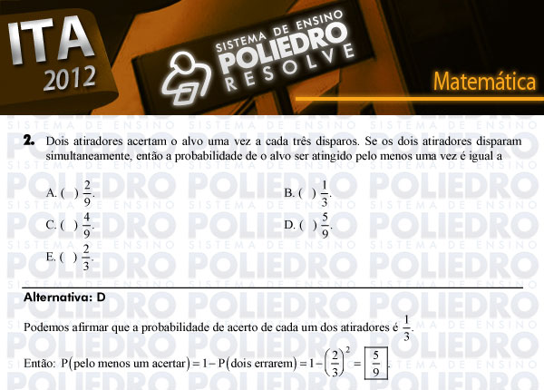 Questão 2 - Matemática - ITA 2012