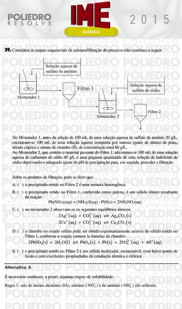 Questão 39 - Objetiva - IME 2015