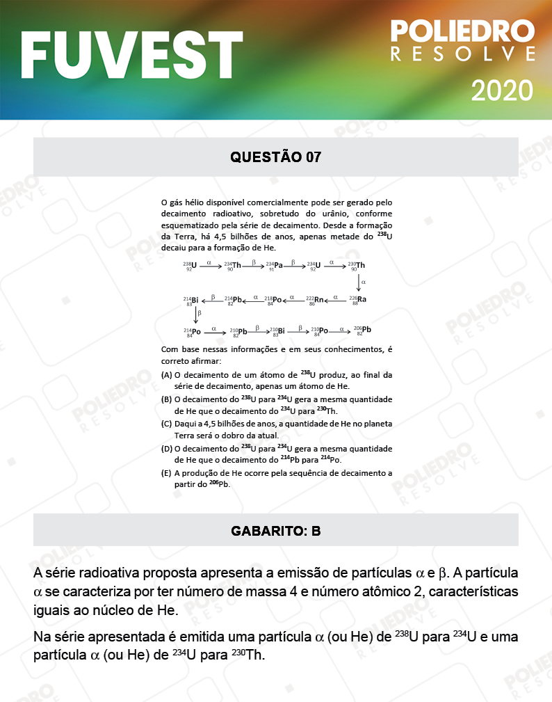 Questão 7 - 1ª Fase - Prova V - FUVEST 2020