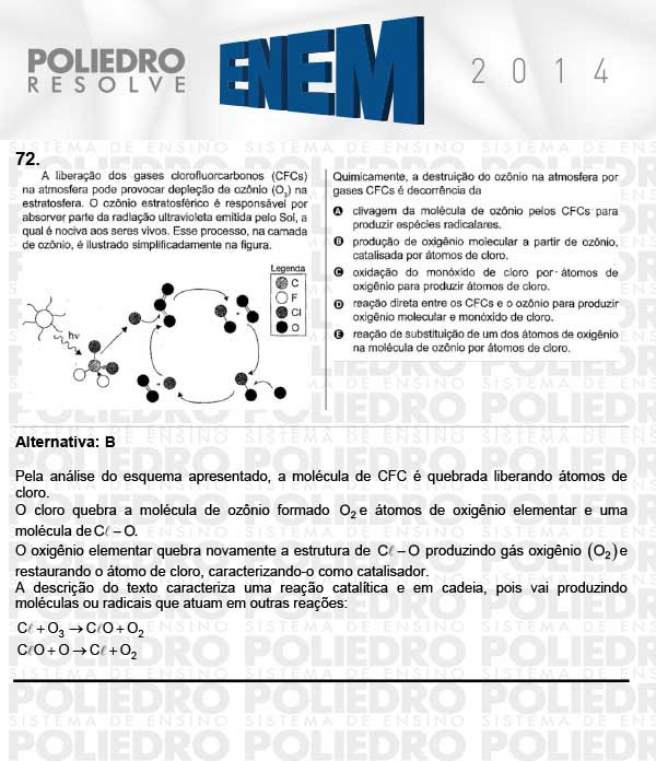 Questão 72 - Sábado (Prova Rosa) - ENEM 2014