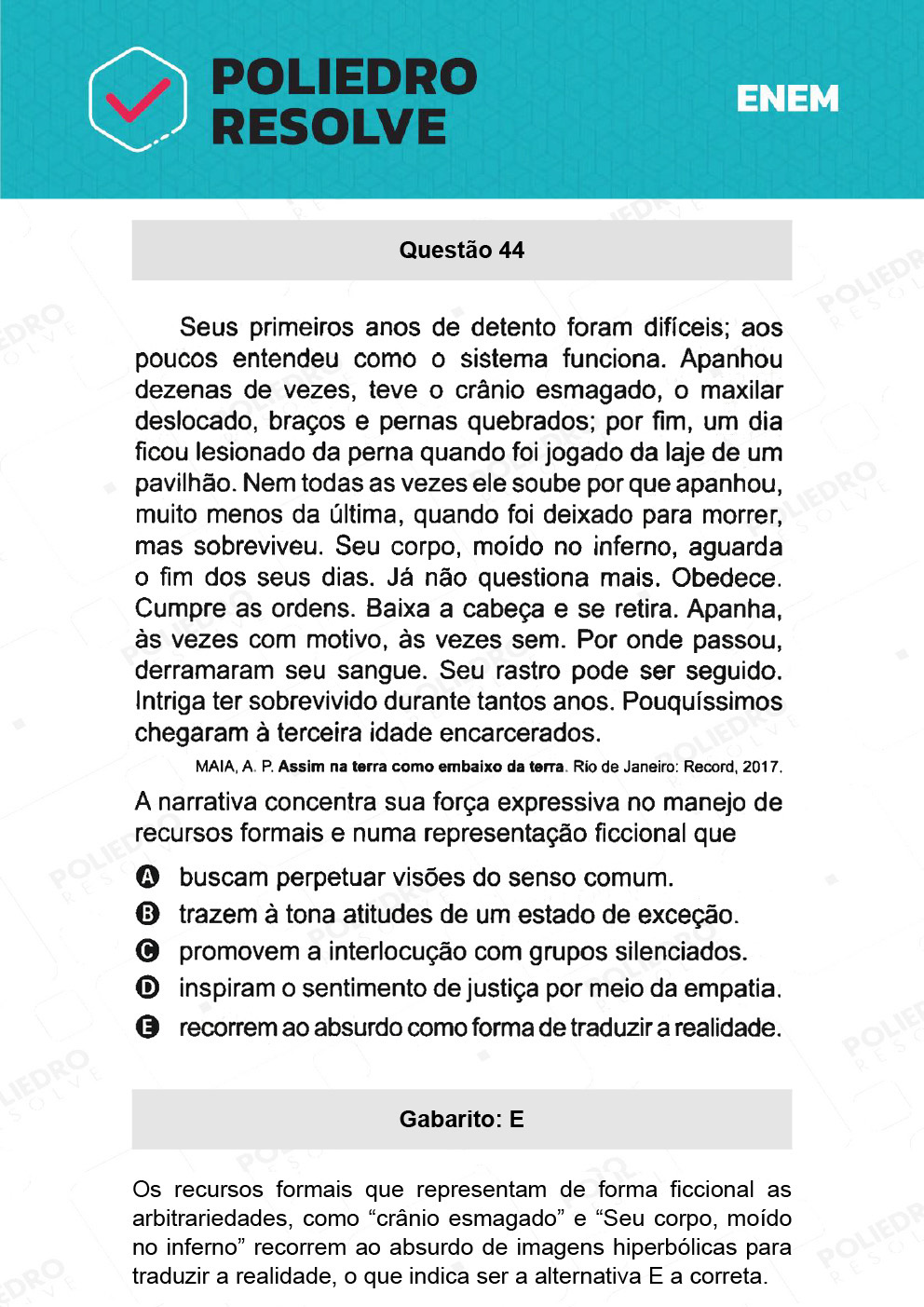 Questão 44 - 1º Dia - Prova Rosa - ENEM 2021