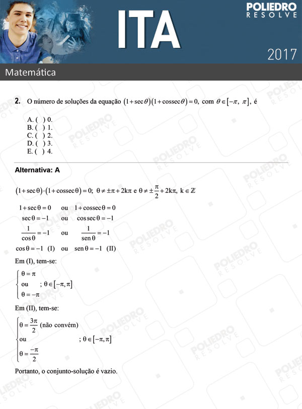 Questão 2 - Matemática - ITA 2017