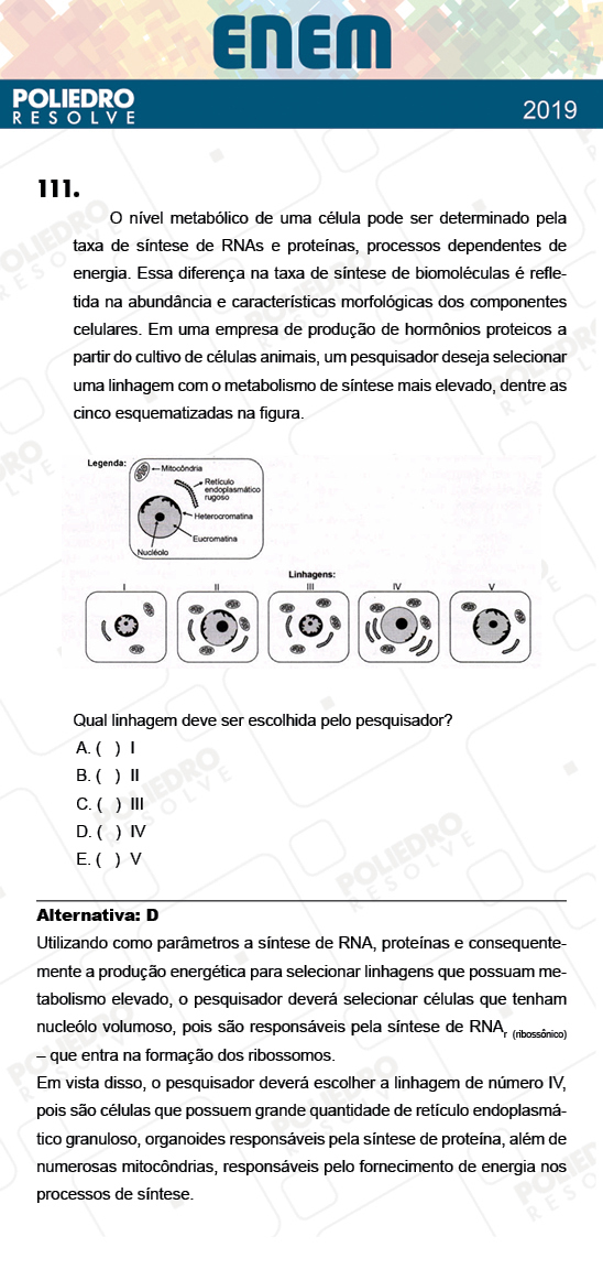 Questão 111 - 2º Dia - Prova CINZA - ENEM 2018