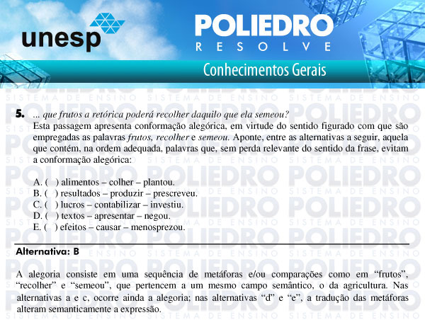 Questão 5 - 1ª Fase - UNESP 2011