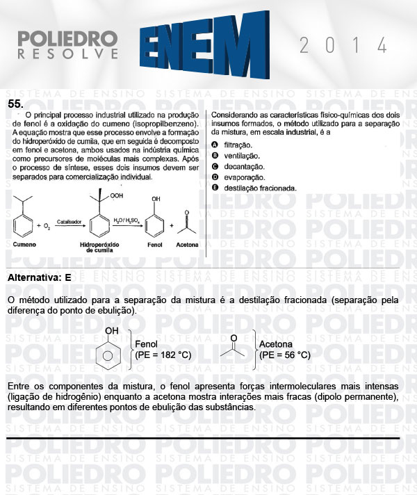 Questão 55 - Sábado (Prova Rosa) - ENEM 2014