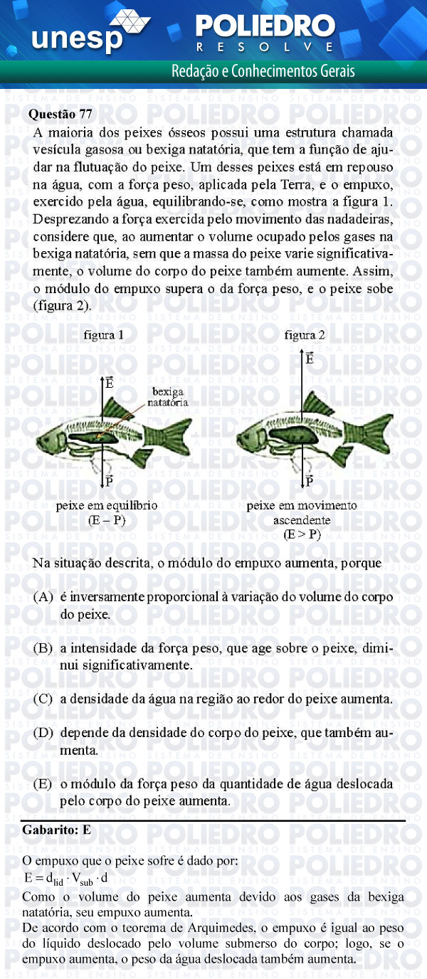 Questão 77 - 1ª Fase - UNESP 2012