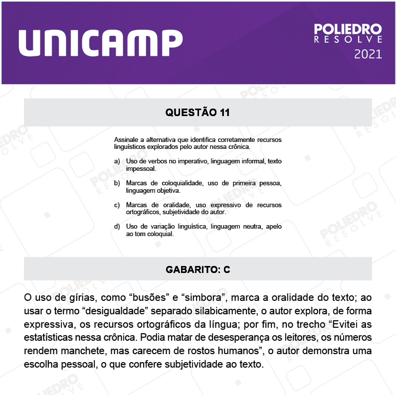 Questão 11 - 1ª Fase - 1º Dia - E e G - UNICAMP 2021