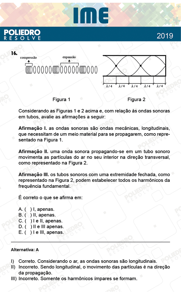 Questão 16 - 1ª Fase - IME 2019