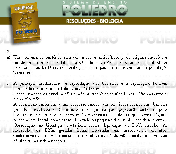 Dissertação 2 - Conhecimentos Específicos - UNIFESP 2008