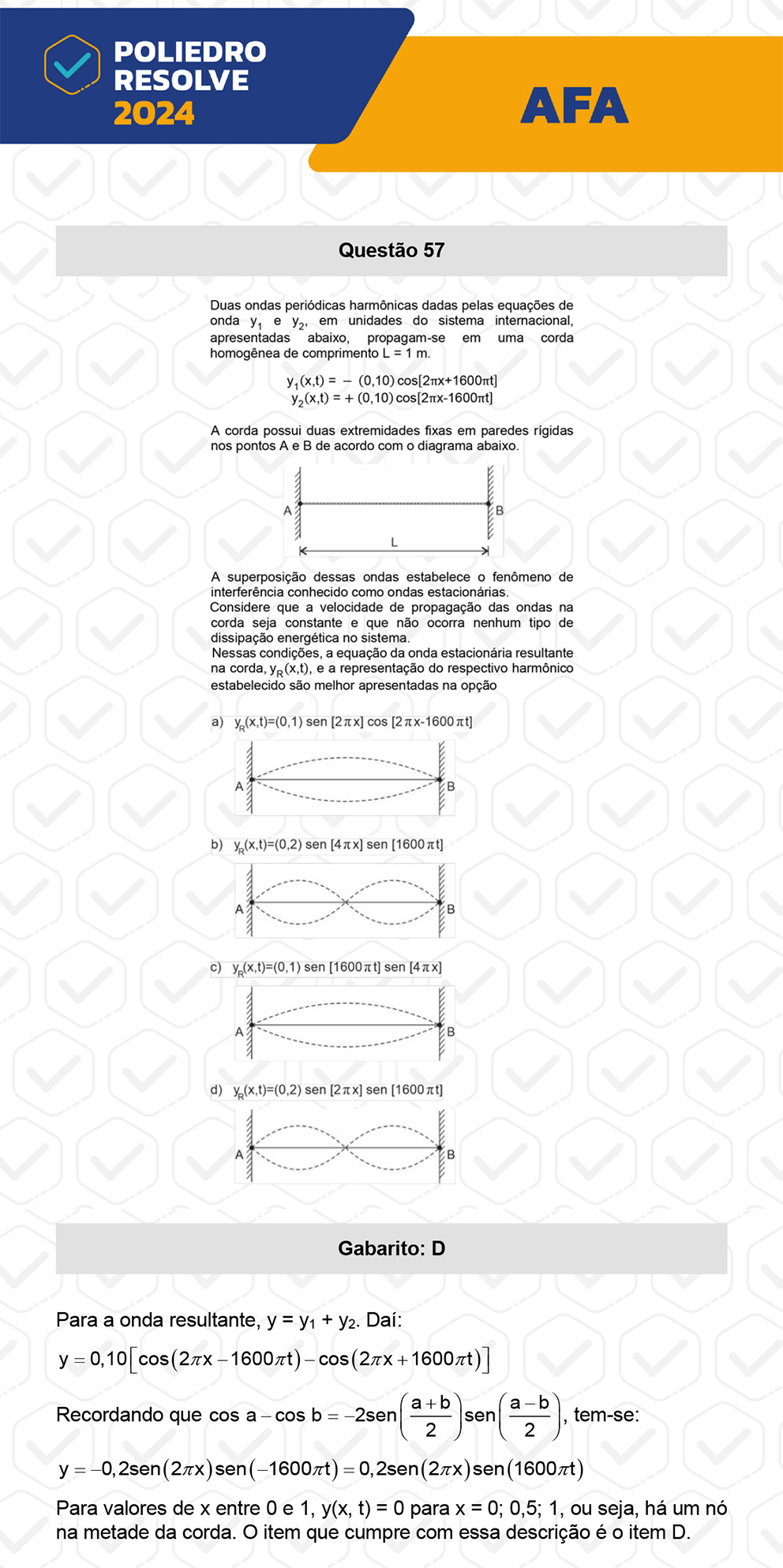 Questão 57 - Prova Modelo A - AFA 2024