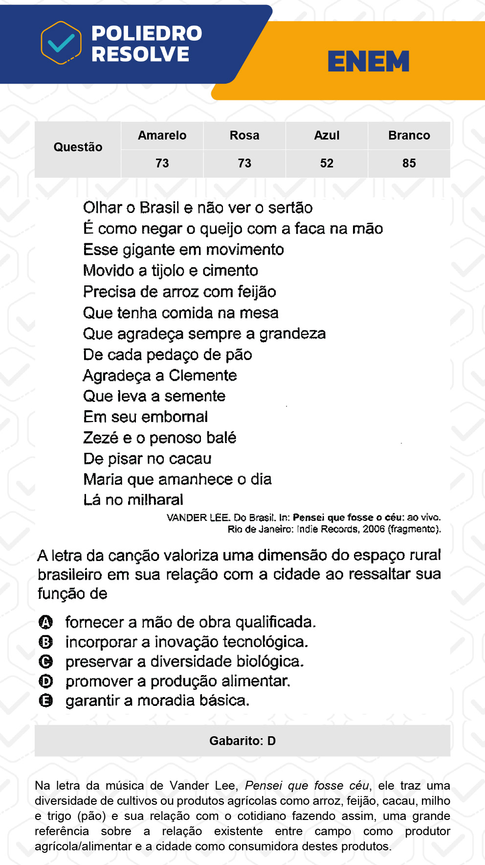 Questão 85 - 1º Dia - Prova Branca - ENEM 2022