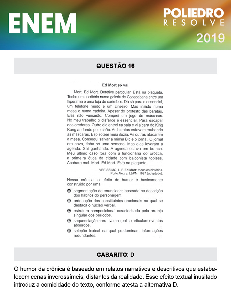 Questão 16 - 1º DIA - PROVA AZUL - ENEM 2019