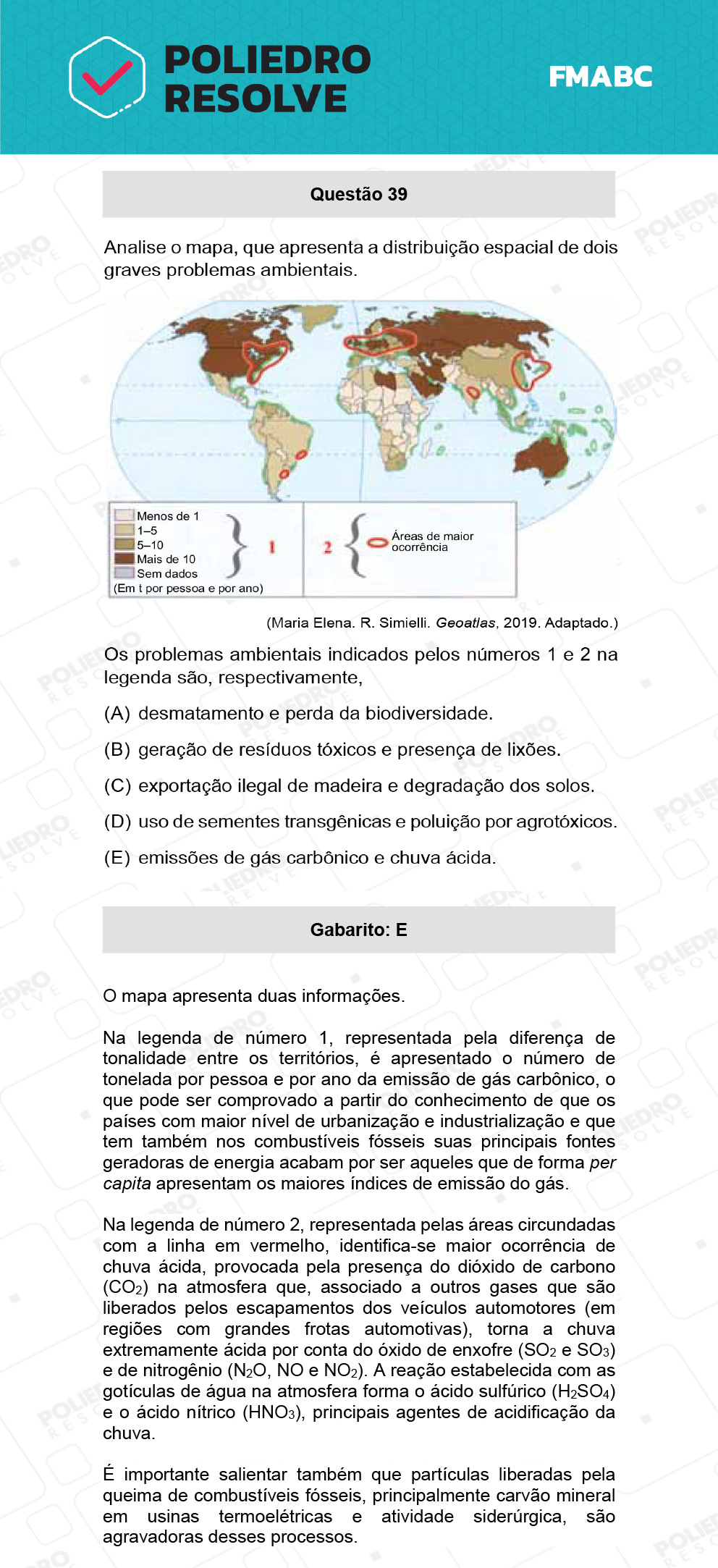 Questão 39 - Fase única - FMABC 2022