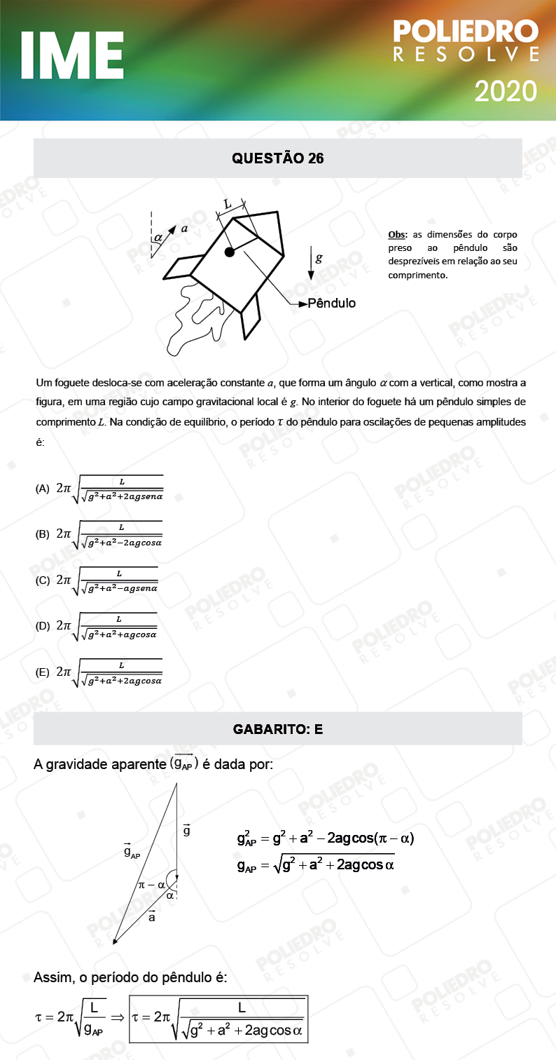 Questão 26 - 1ª Fase - IME 2020