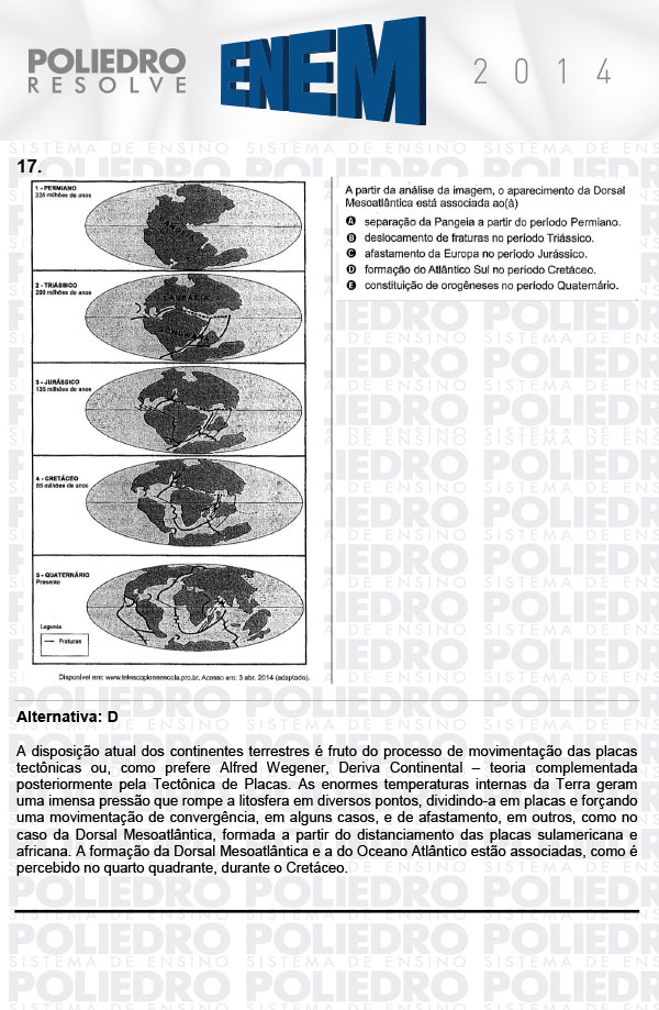 Questão 17 - Sábado (Prova Rosa) - ENEM 2014