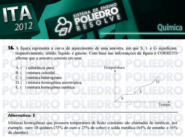 Questão 16 - Química - ITA 2012