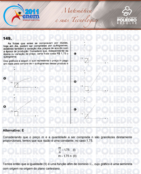 Questão 149 - Domingo (Prova rosa) - ENEM 2011