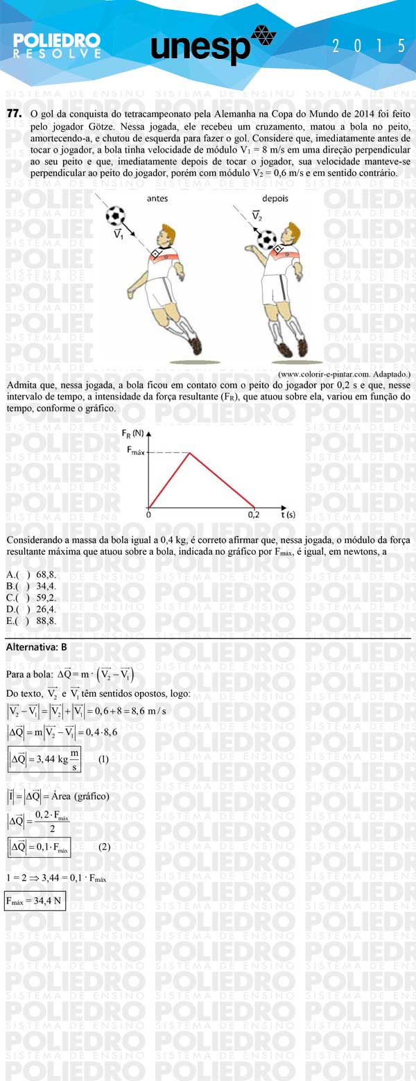 Questão 77 - 1ª Fase - UNESP 2015