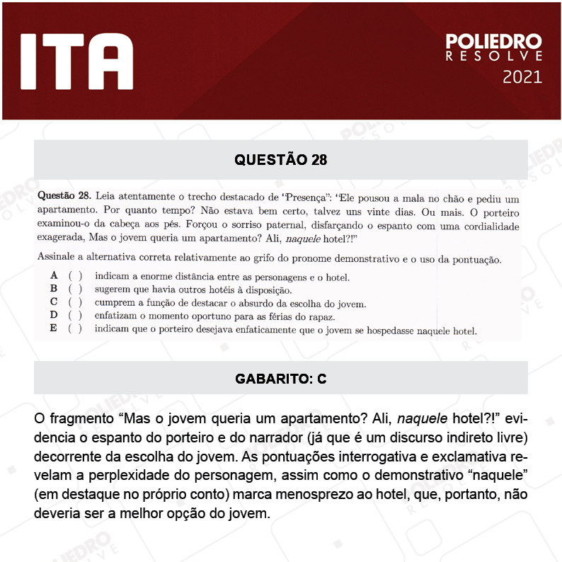 Questão 28 - 1ª Fase - ITA 2021