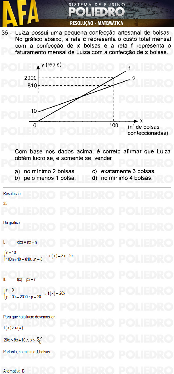 Questão 35 - Código 11 - AFA 2011