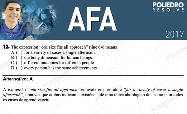 Questão 12 - Prova Modelo B - AFA 2017