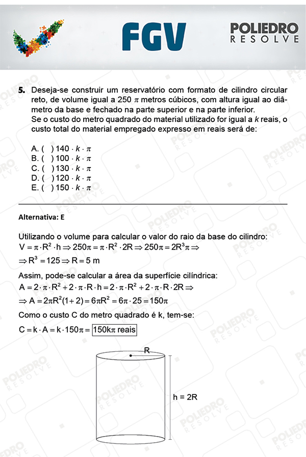 Questão 5 - Objetivas - FGV 2018