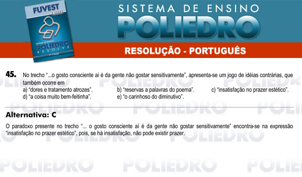 Questão 45 - 1ª Fase - FUVEST 2008