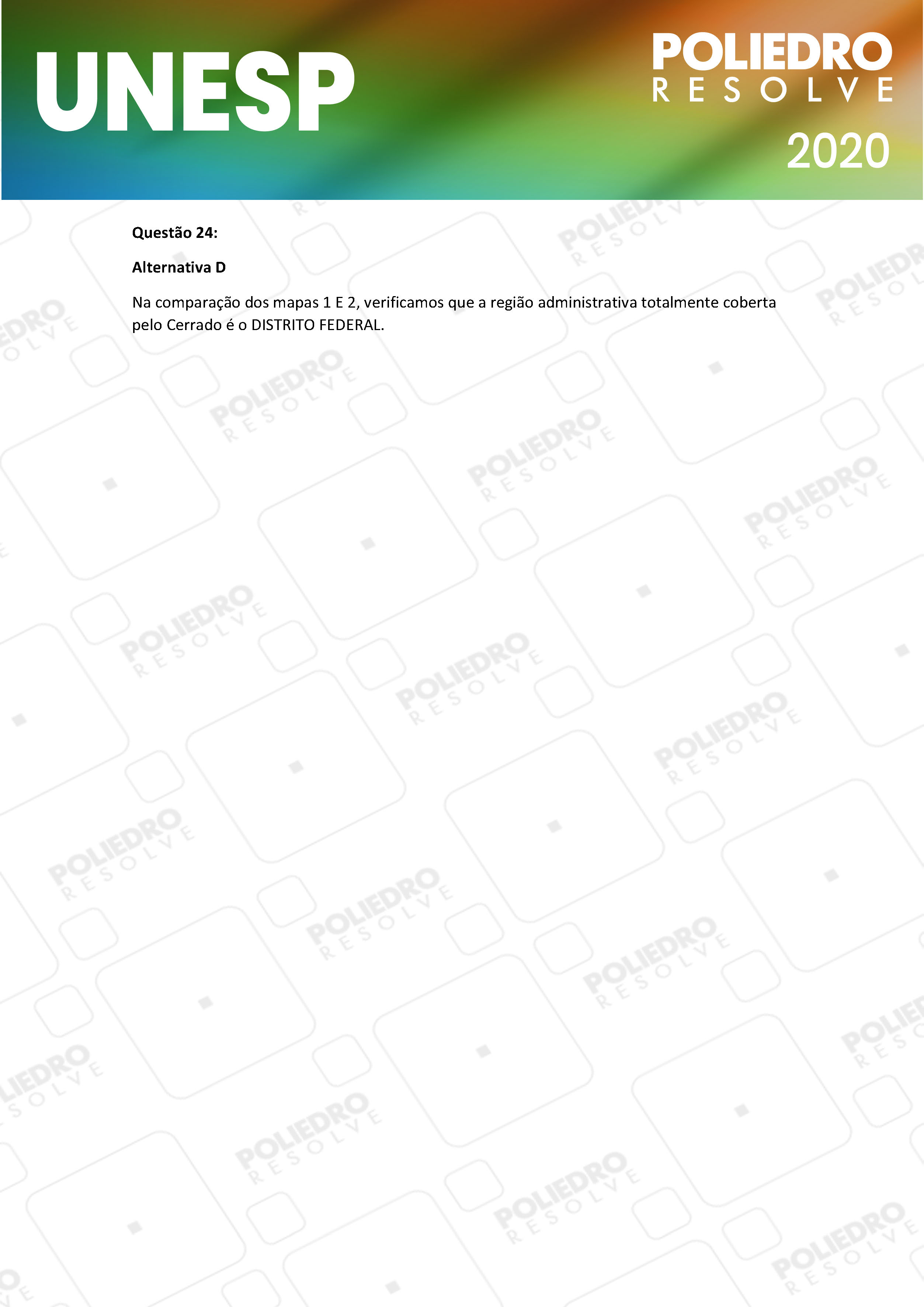 Questão 24 - 1ª Fase - UNESP 2020