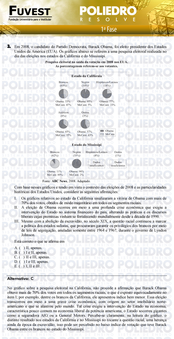 Questão 3 - 1ª Fase - FUVEST 2011
