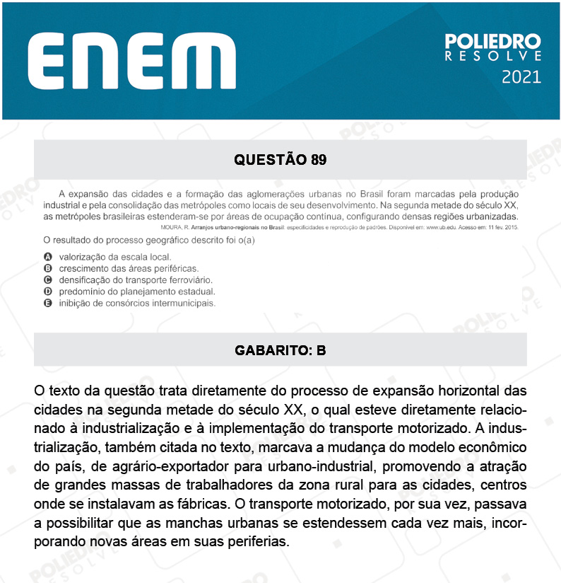 Questão 89 - 1º DIA - Prova Branca - ENEM 2020